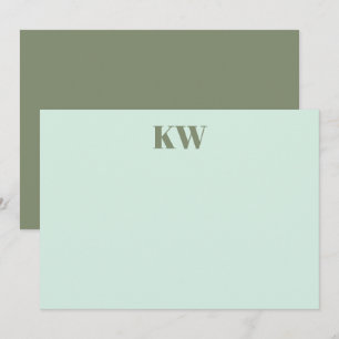 Moderne Munt Salie Monogram Eerste Letters Geperso Bedankkaart
