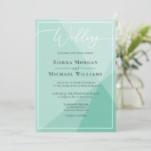 Moderne Muntgroene Geometrische Handgeschreven Bru Kaart (Staand voorkant)