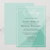 Moderne Muntgroene Geometrische Handgeschreven Bru Kaart (Voorkant / Achterkant)