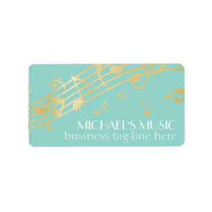 Moderne Musical Business Branding Gold Muzieknoten Etiket