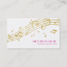 Moderne Musical Business Branding Gold Muzieknoten Visitekaartje