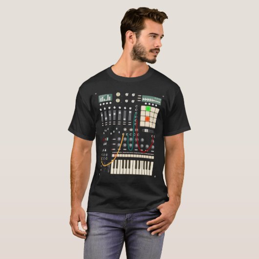 Moderne muziekproducent en elektronisch muzikant t-shirt (Voorkant volledig)