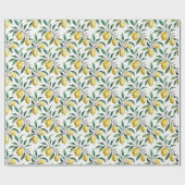 Moderne Naadloze Patroon Waterverf Gele Citroen Cadeaupapier (Vlak)