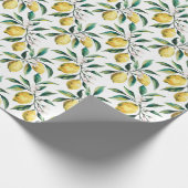 Moderne Naadloze Patroon Waterverf Gele Citroen Cadeaupapier (Hoek)