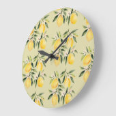 Moderne Naadloze Patroon Waterverf Gele Citroen Grote Klok (Hoek)