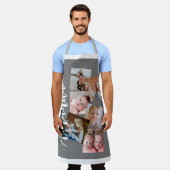 Moderne naam 6 foto collage gift schort (Gedragen)