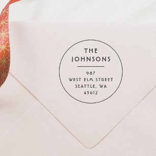 Moderne Naam & Adres Typografie Ronde Zelfinktende Stempel