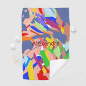 Moderne naam Custom Abstract Kleurrijk Golfhanddoek (Insitu)
