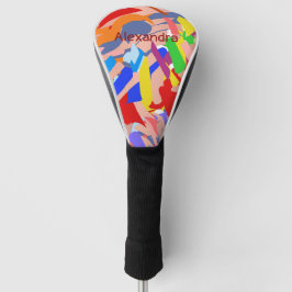 Moderne naam Custom Abstract Kleurrijk Golfheadcover
