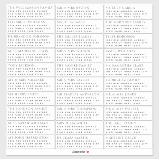 Moderne naam en adreslabel van gasten sticker (Vel)