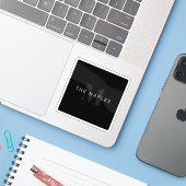Moderne naam en monogram | Grijs en zwart Sticker (Laptop met iPhone)