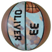 Moderne naam en nummer van aangepaste speler basketbal (Verticaal)