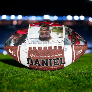 Moderne Naam en Tekst Foto Bewaarschrift Gift American Football