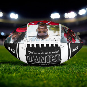 Moderne Naam en Tekst Foto Bewaarschrift Gift American Football