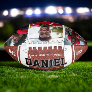 Moderne Naam en Tekst Foto Bewaarschrift Gift American Football