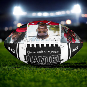 Moderne Naam en Tekst Foto Bewaarschrift Gift American Football