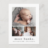 Moderne naam Foto Collage Baby Hartelijk dank Briefkaart (Voorkant)