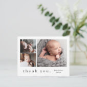 Moderne naam Foto Collage Baby Hartelijk dank Briefkaart (Staand voorkant)