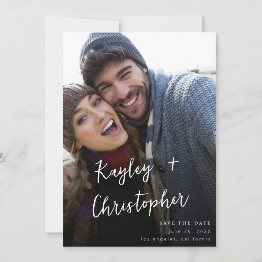 Moderne Naam Foto Verticale afbeelding Opslaan Dat Kaart (Voorkant)