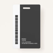 Moderne naam foto werknemer Barcode Round Logo Badge (Achterkant)