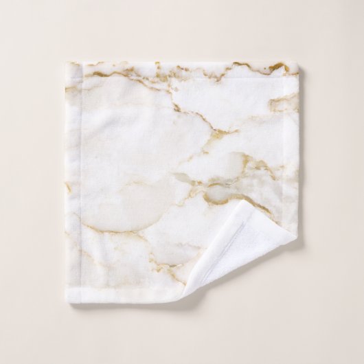 Moderne naam goudkleurig marmeren patroon bad handdoek (Wasdoekje)