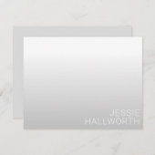 Moderne  naam | Gradiënt grijs Bedankkaart (Voorkant / Achterkant)