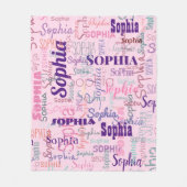 Moderne naam Graffiti roze naampatroon Fleece Deken (Voorkant)