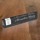 Moderne naam Logo Titel Verlegant script zwart Naambordje (Zijkant)