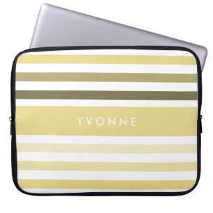 Moderne naam met ombre strepen in pastel laptop sleeve
