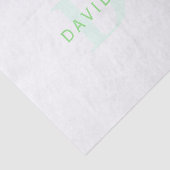 Moderne naam & Monogram | Groen & Wit Tissuepapier (Detail)
