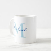 Moderne naam & Monogram Initiaal Classic Koffiemok (Voorkant links)