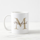 Moderne naam & Monogram Initiaal Classic Koffiemok (Links)