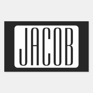 Moderne Naam of bewerkbare Merknaam voor Bedrijf Rechthoekige Sticker