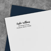 Moderne naam van penseel script terugzetadres zelfinktende stempel