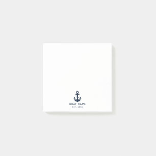 Moderne naam van scheepsankerboot op maat post-it® notes