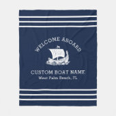 Moderne Naam van Scheepsboot en Scheepslogo Fleece Deken (Voorkant)