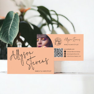 Moderne naam vet script make-up haar logo qr perzi visitekaartje