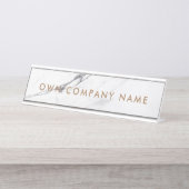 Moderne naamplaat voor thuis kantoor Wit Marmeren (Voorkant)