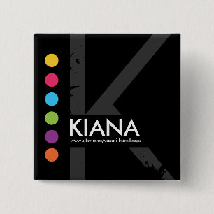 Moderne naamtag vierkante button 5,1 cm