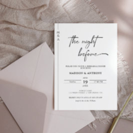 Moderne nacht voor repetitie avondeten kaart