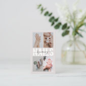 Moderne nageltechnicus fotocollage QR-code Visitekaartje (Staand voorkant)