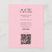 Moderne Nail Artist Nail Tech Roze Pastel Monogram Flyer (Achterkant)