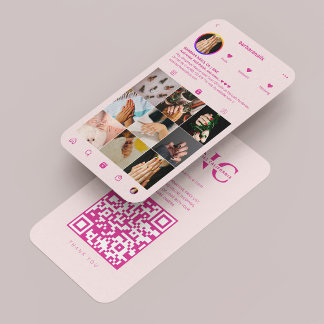 Moderne Nail Artist Tech Esthetische Roze Instagra Visitekaartje