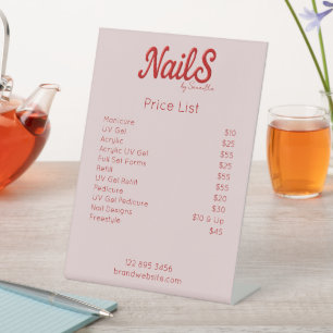 Moderne Nail Salon Artiest prijslijst Reclamebord Met Voetstuk