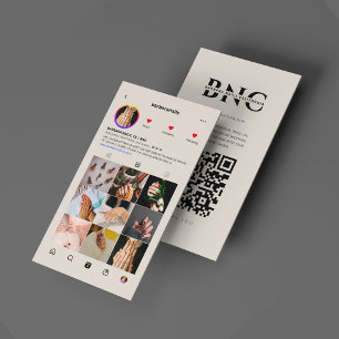 Moderne Nail Tech Beauty Salon Roze IG Zand Beige Visitekaartje