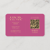 Moderne Nail Tech Monogram Nagels Manicurist Roze Visitekaartje (Achterkant)