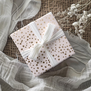 Moderne namaak goud & blos roze stippenpatroon inpakpapier vel