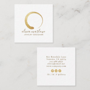 Moderne namaak gouden cirkel sieraden ontwerper lo vierkante visitekaartje