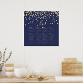Moderne namaak gouden diamanten 2018 kalender poster (Keuken)