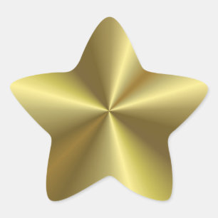 Moderne namaak gouden metalen uitstraling elegant ster sticker